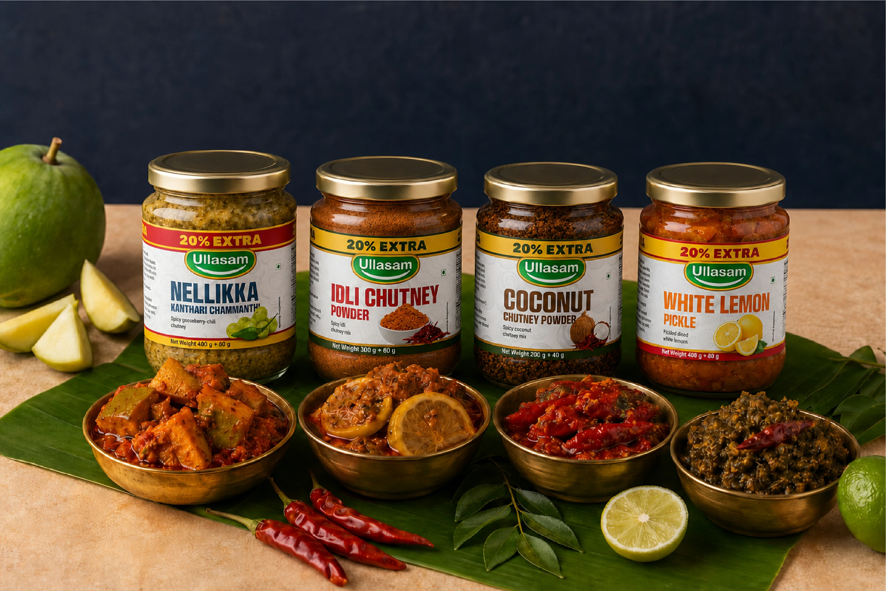 Traditional South Indian pickles and cooking pastes
