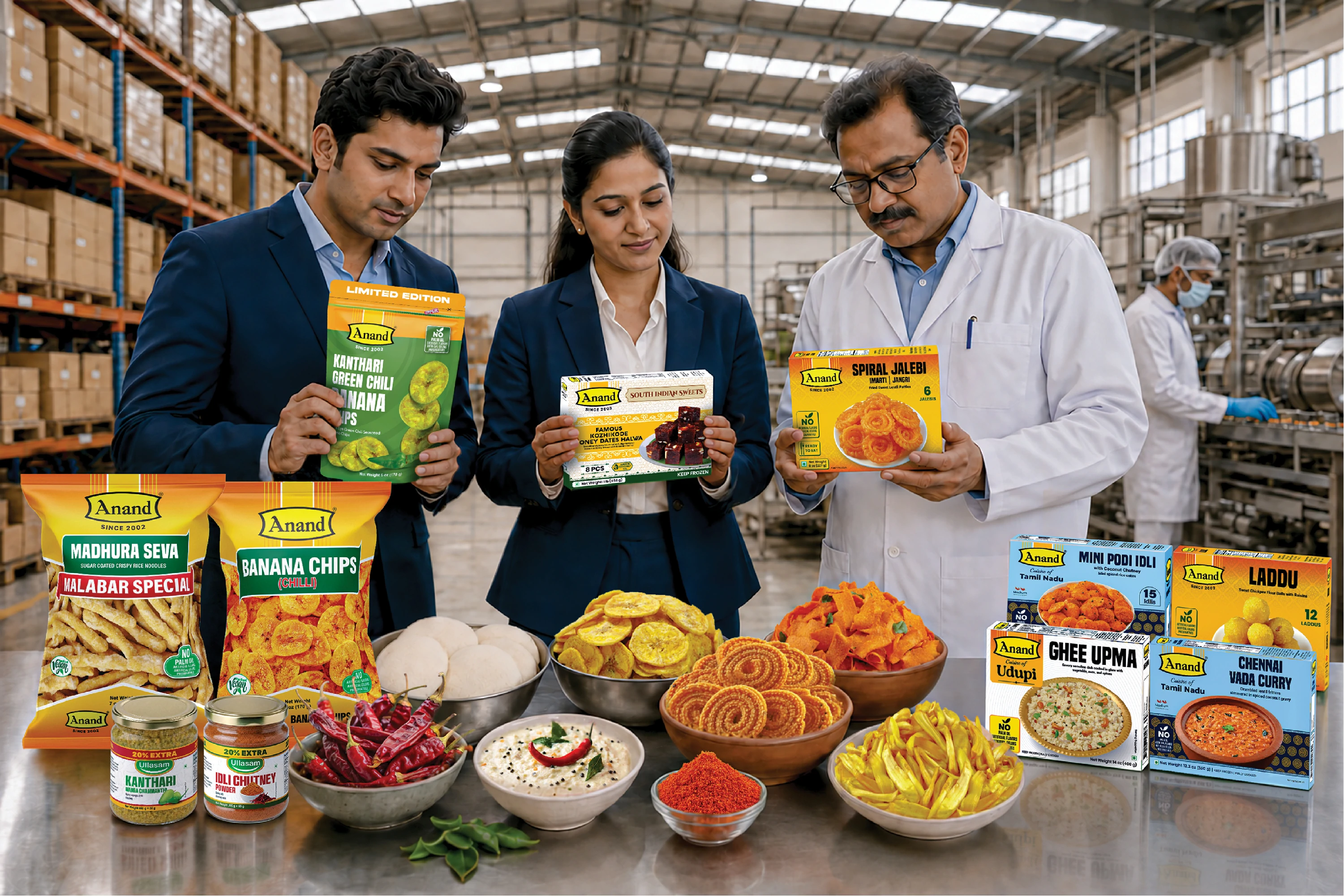 Babco India sourcing specialists reviewing South Indian food products for the US market